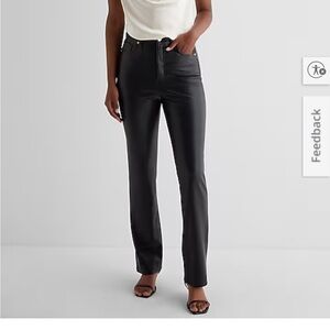 Express Women’s ‘90s Skinny Leg Faux Leather Jeans - Black